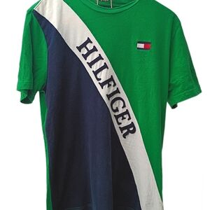 Tommy Hilfiger Green and Navy Short Sleeve Tee